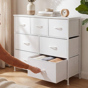 Sweetcrispy Dresser Wooden Top with Storage for Living Room Bedroom