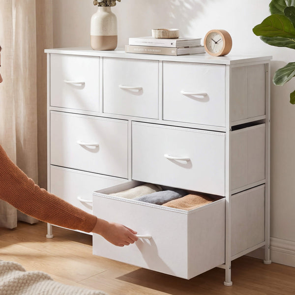 Sweetcrispy Dresser Wooden Top with Storage for Living Room Bedroom