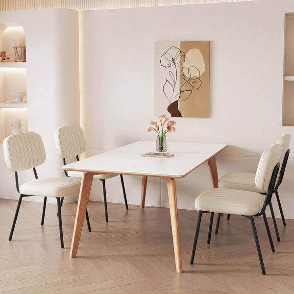 Sweetcrispy Dining Chair 2 Piece Faux Leather Cushion Set for Dining Room