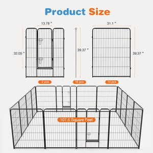 Sweetcrispy Dog Fence Collapsible for Garden Patio