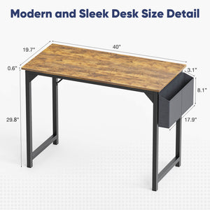 Sweetcrispy Computer Desk with Organizer for Office Bedroom