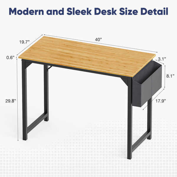 Sweetcrispy Computer Desk with Organizer for Office Bedroom