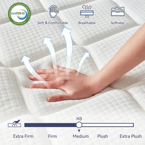 EDX Memory Foam Mattress for Pressure Relief with Durable Support, Medium Firm CertiPUR-US Certified Cooling Gel Mattresses for Bedroom, Mattress in a Box