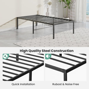 Sweetcrispy Heavy-Duty Metal Bed Frame, Platform Frame with Under-Bed Storage, No-Squeak, Easy Assembly, Includes Assembly Kit