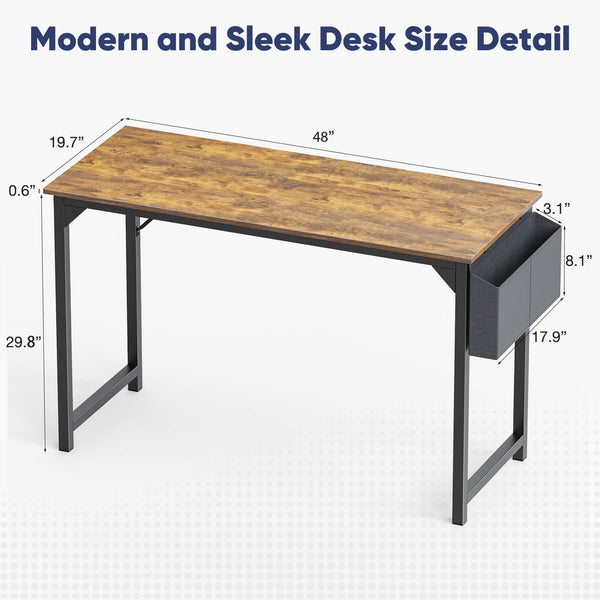 Sweetcrispy Computer Desk with Organizer for Office Bedroom