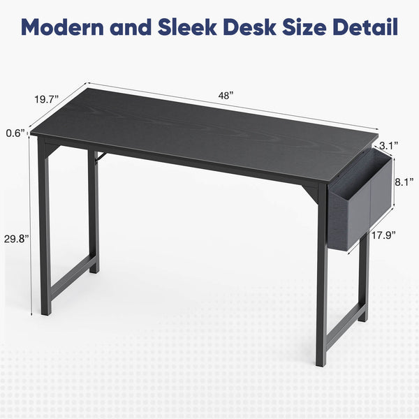 Sweetcrispy Computer Desk with Organizer for Office Bedroom