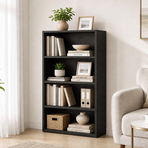 Sweetcrispy Adjustable Bookshelf, Freestanding Bookcase with Storage