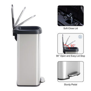 Sweetcrispy 21 Gallon Step-On Trash Can with Lid for Kitchen and Home Use