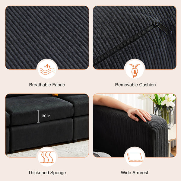 Sweetcrispy Convertible Combo Sofa Bed for Living Room