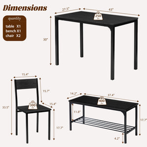 Sweetcrispy 3-Piece / 4-Piece Dining Table Set for Small Spaces, Apartments & Dining Rooms