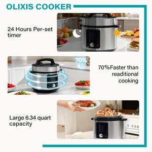 Sweetcrispy 12-in-1 Multi-Function Electric Pressure Cooker with Stainless Steel Exterior