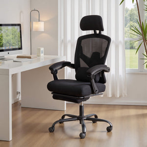 Sweetcrispy Office Chair with Lumbar Extendable Pedal