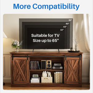 EDX TV Stand for 32-65 Inch TV Farmhouse Entertainment Center with Storage Cabinets