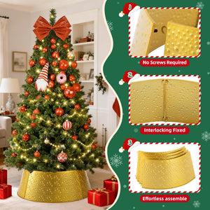 Hand-woven Christmas tree skirt Foldable -Tool-Free-Wrought Iron