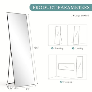 Sweetcrispy Full Length Mirror Standing or Hanging for Bedroom