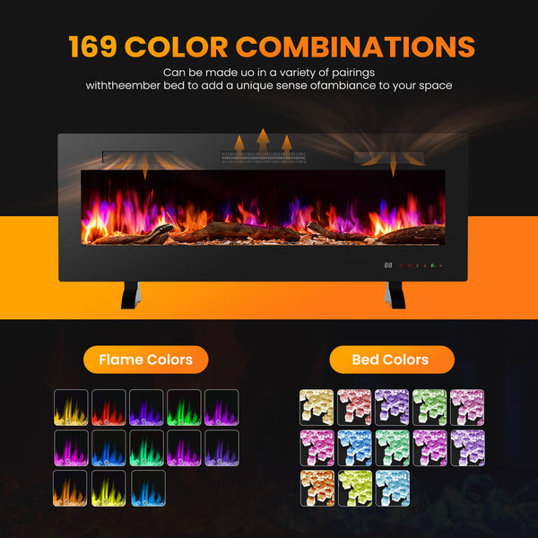 Sweetcrispy Smart Electric Fireplace for Indoor Use
