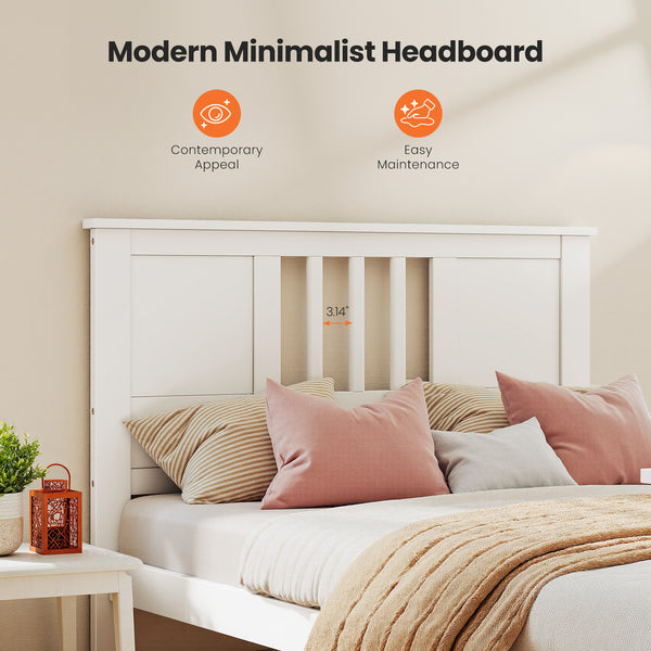 Sweetcrispy Classic Solid Wood Twin Bed Frame with Headboard & Footboard