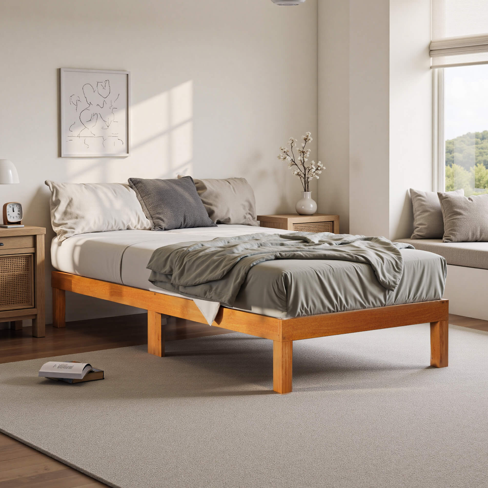 Sweetcrispy Minimalist Solid Wood Bed Frame for Bedroom – sweetcrispy