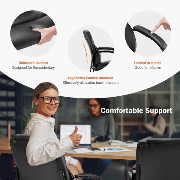 Sweetcrispy Reception Chair with Armrests for Meeting Rooms