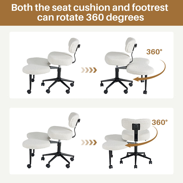 Sweetcrispy Ergonomic Cross-Legged Swivel Chair for Relaxation & Meditation