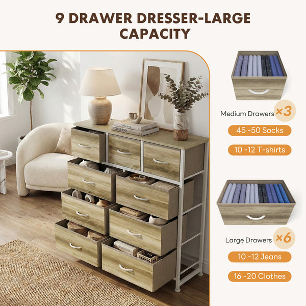 SWEETCRISPY Fabric Dresser, Storage Chest For Bedroom, Closet, Living Room, Hallway