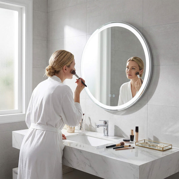 Sweetcrispy Adjustable, Lighted, Anti-Fog Makeup Mirror for Bathroom