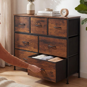 Sweetcrispy Dresser Wooden Top with Storage for Living Room Bedroom