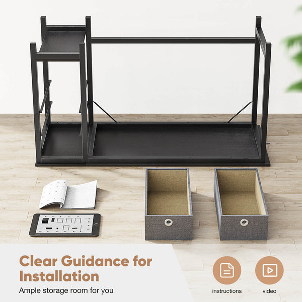 Sweetcrispy Computer Desk with Drawers for Bedroom Playroom