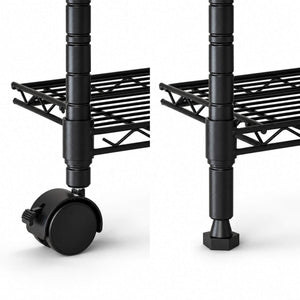 Sweetcrispy Heavy Duty Rolling Wire Storage Shelves for Kitchen/Pantry/Basement