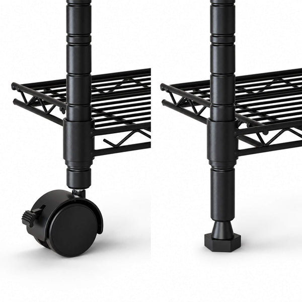Sweetcrispy Heavy Duty Rolling Wire Storage Shelves for Kitchen/Pantry/Basement