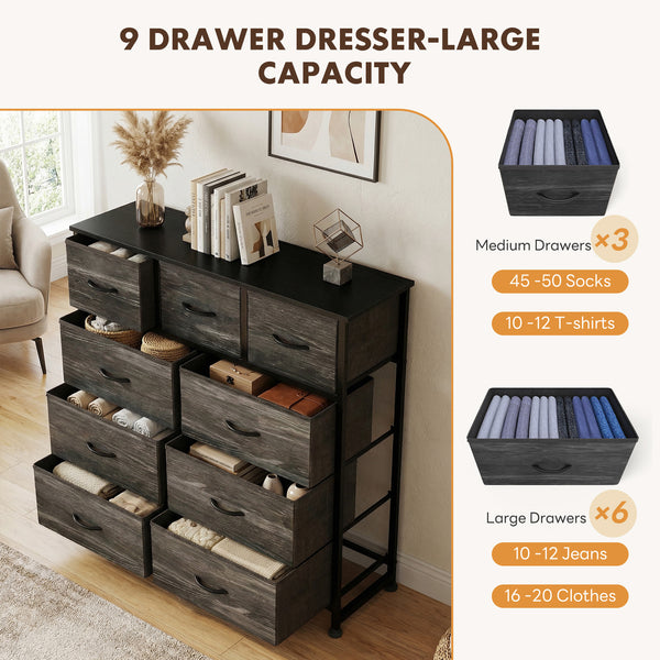 SWEETCRISPY Fabric Dresser, Storage Chest For Bedroom, Closet, Living Room, Hallway