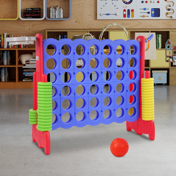 Giant 4-to-Score Game Set, 4-in-A-Row Jumbo with 42 Jumbo Rings & Quick-Release Slide, Holiday Party & Family Game