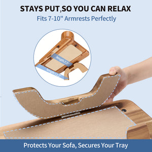 SWEETCRISPY Sofa Arm Tray - Stable Organizer for Drinks Snacks Remote, Universal Fit for Couch Armrests, Non-Slip Design, Easy Install