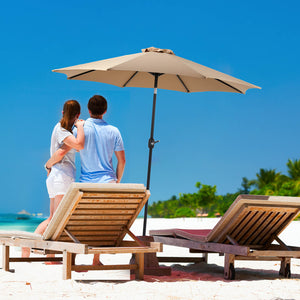 Sweetcrispy Patio Sunshade, 9 Feet with 8 Bones for Patios, Pools