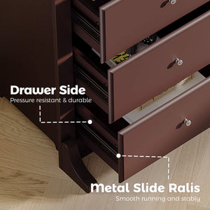 Sweetcrispy Tall 6-Drawer Wooden Dresser for Bedroom and Living Room