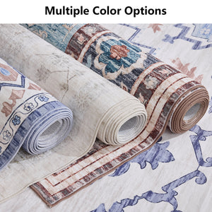 Sweetcrispy Washable Low-Pile Polyester Area Rug