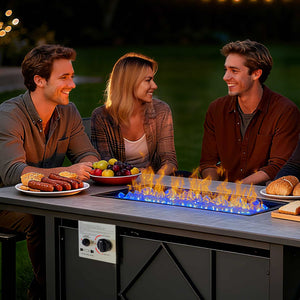 Sweetcrispy 43" Outdoor Fire Pit Table with 50,000 BTU Heater