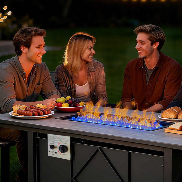 Sweetcrispy 43" Outdoor Fire Pit Table with 50,000 BTU Heater