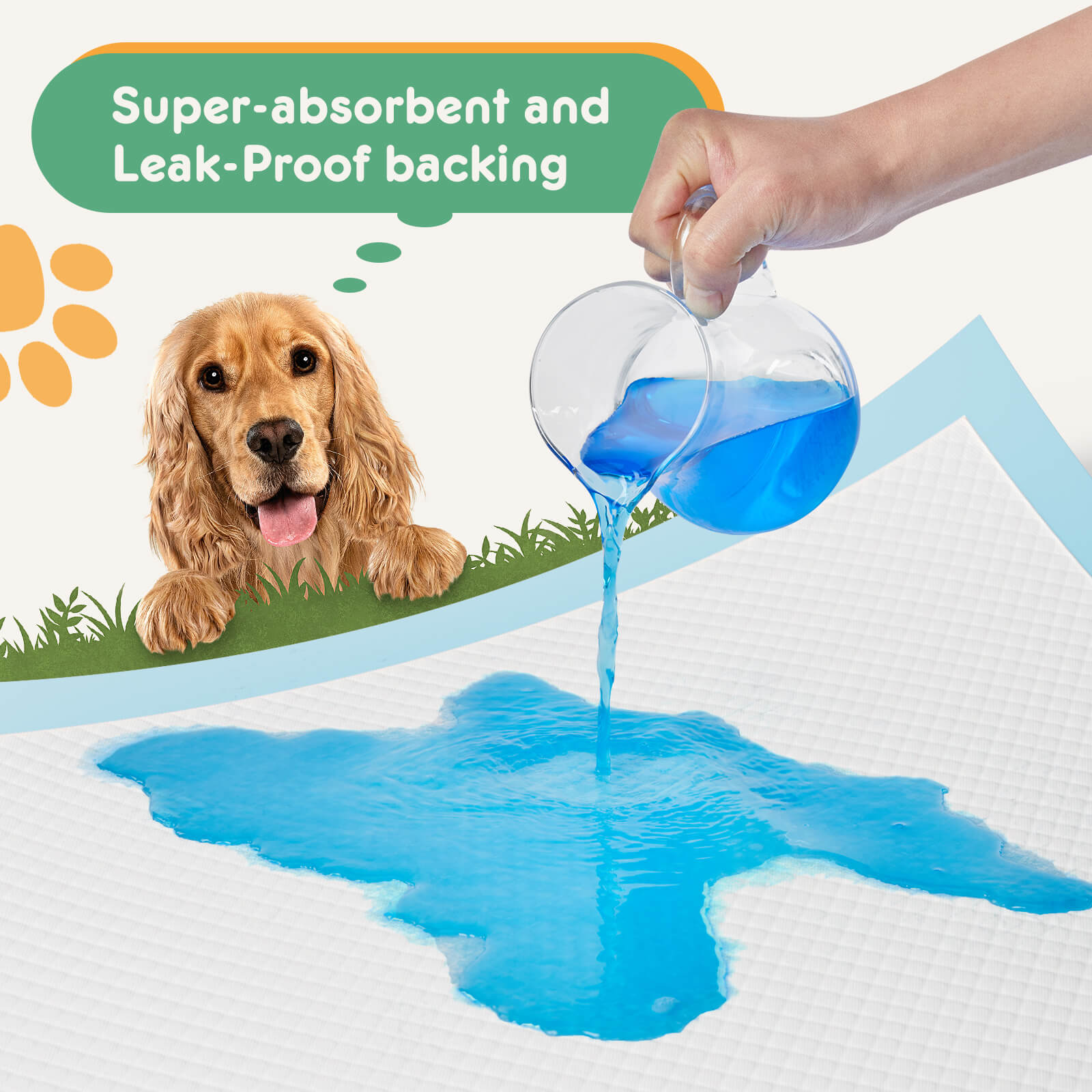 Ultra Absorbent Puppy Training Pads, Leak-Proof, Quick-Dry Surface, Pe