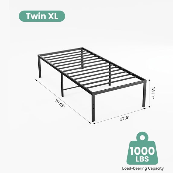 Sweetcrispy Heavy-Duty Metal Platform Bed Frame with Under-Bed Storage
