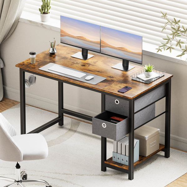 Sweetcrispy Computer Desk with Drawers for Bedroom Playroom