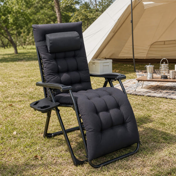 Sweetcrispy Foldable Zero-Gravity Outdoor Lounge Chair for Beach/Patio
