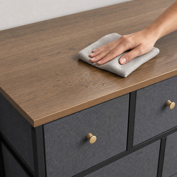 Sweetcrispy Dresser Wooden Top with Storage for Living Room Bedroom