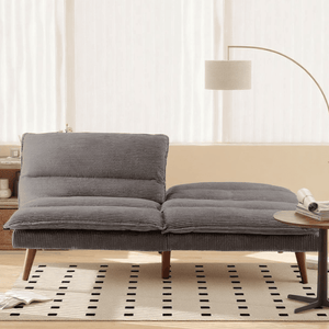 Sweetcrispy Corduroy Convertible Futon Sofa Bed for Living Room & Small Spaces
