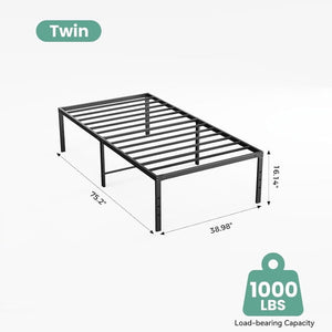 Sweetcrispy Heavy-Duty Metal Platform Bed Frame with Under-Bed Storage