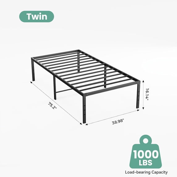 Sweetcrispy Heavy-Duty Metal Platform Bed Frame with Under-Bed Storage