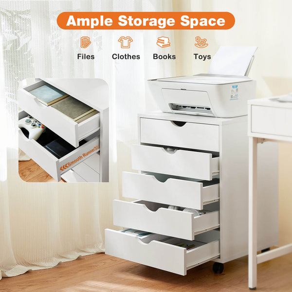 Sweetcrispy 5 Drawer Chest of Drawers for Living Room Office