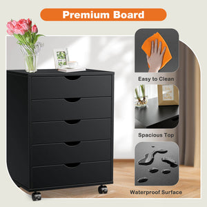 Sweetcrispy 5 Drawer Chest of Drawers for Living Room Office