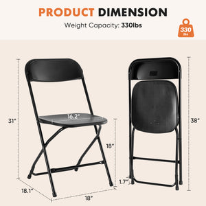 Sweetcrispy Lightweight Plastic Folding Chair for Indoor & Outdoor Use