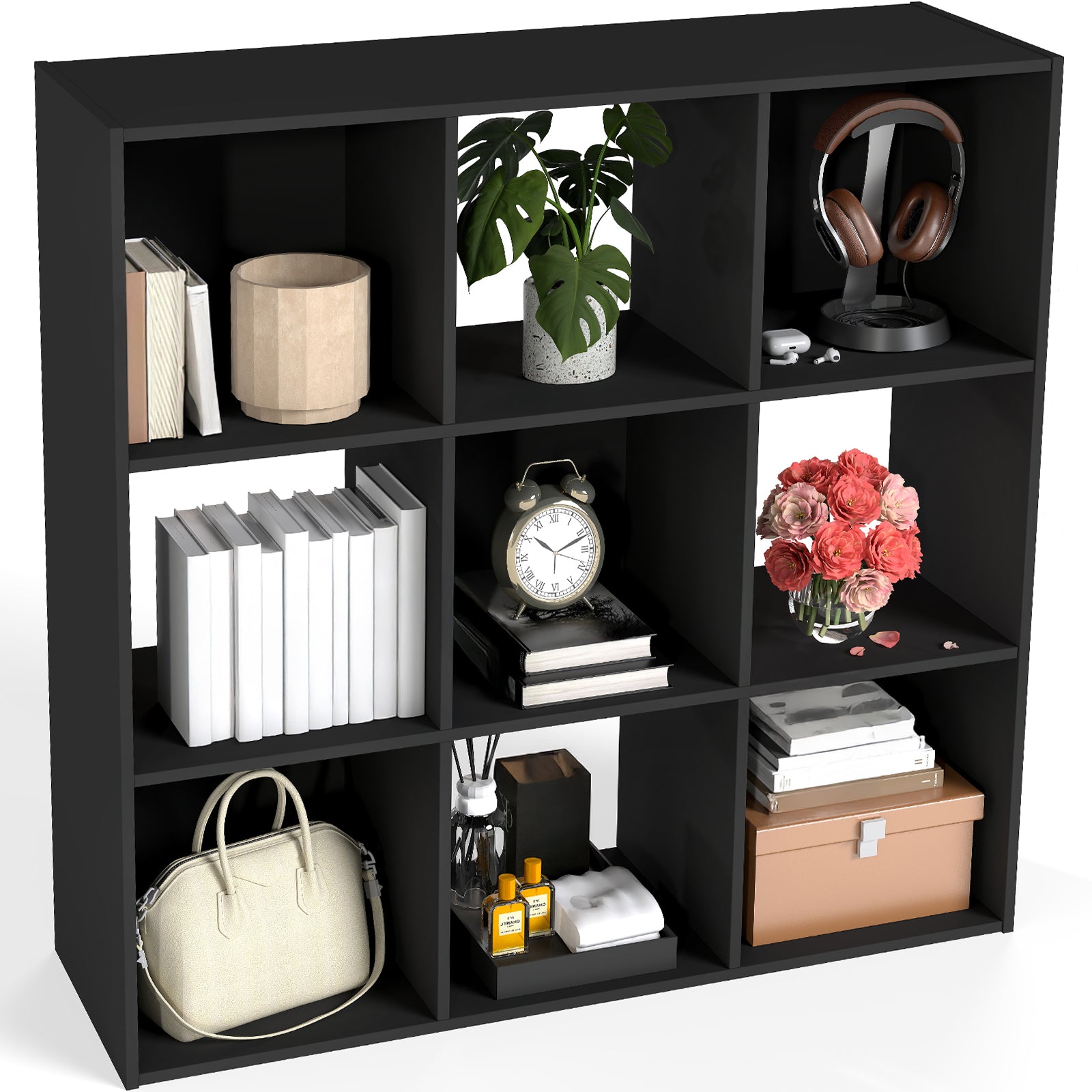 EDX Storage Organizer, Open Cube Storage Bookcase with 3 Removable Back Panels for Living Room, Bedroom & Office – EDX